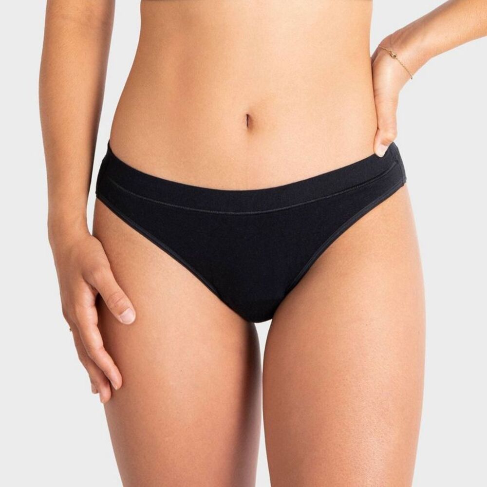Women's Period Underwear Soft Modal Bikini - Regular Absorbency - Black XL